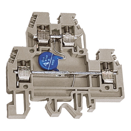 DAS.4//V48, 2х уровневый проходной зажим бежевый 4 кв.мм с варистором между уровнями 48 В (упак. 20шт)