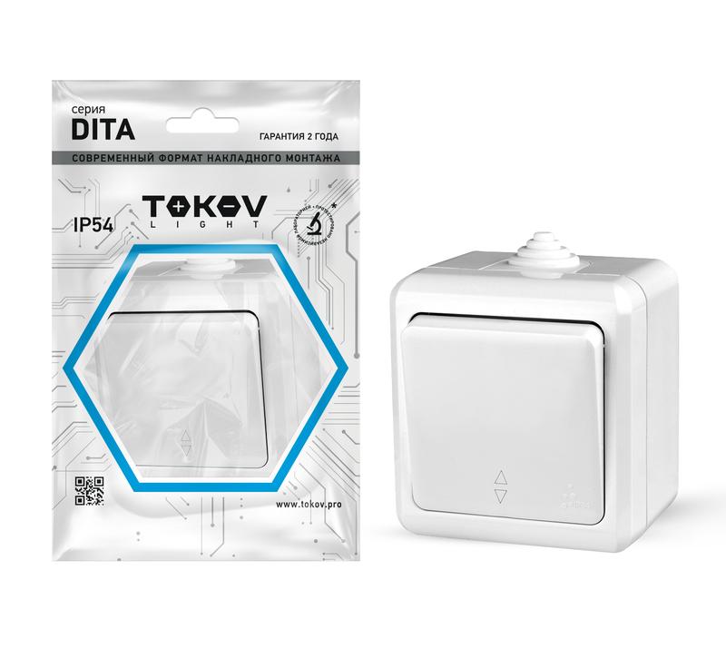 Переключатель 1-кл. ОП Dita IP54 10А 250В бел. TOKOV ELECTRIC TKL-DT-P1-C01-IP54