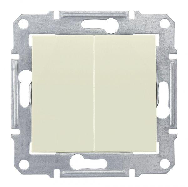 Выключатель двухклавишный Schneider Electric Sedna  IP20 (сх. 5) 250В беж.  SDN0300147