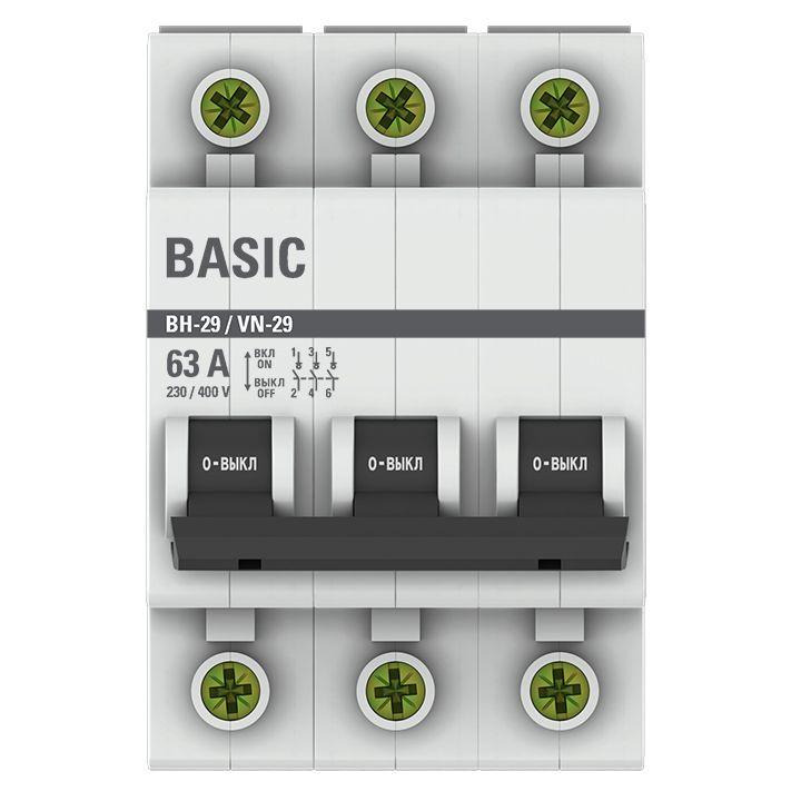 Выключатель нагрузки 3п 63А ВН-29 Basic EKF SL29-3-63-bas